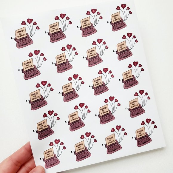 LB072 STICKERS Custom Poshmark Stickers Shipping Supplies Vintage Typewriter - Picture 3 of 7